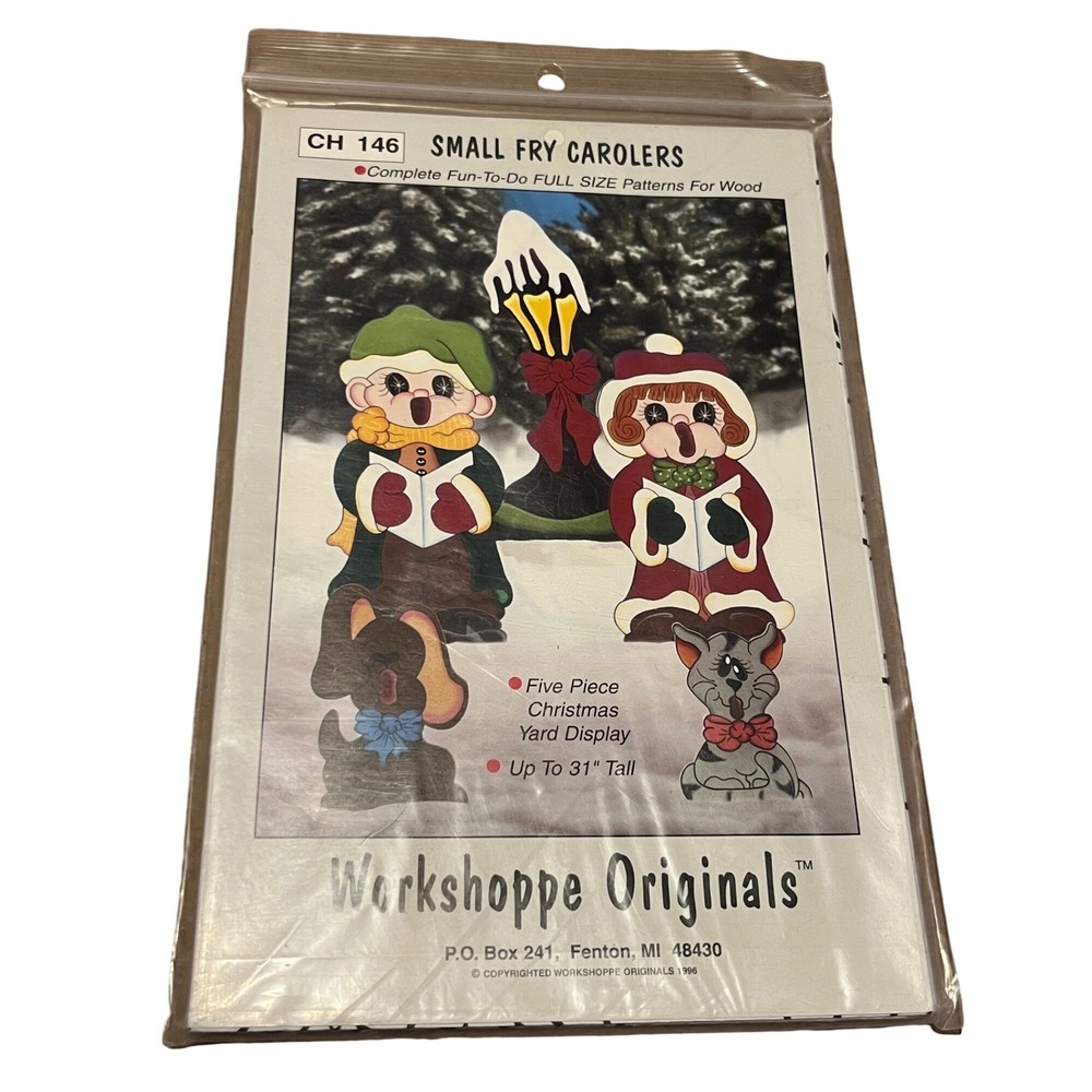Workshoppe Originals Small Fry Carolers CH 146 Christmas Wood Pattern Yard Disp.